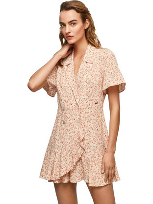 Pepe Jeans Mini Καλοκαιρινό Φόρεμα Εκρού PL953222-0AA