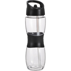 Πλαστικό παγούρι χωρητικότητας 620ml διάφανο με μαύρο λάστιχο