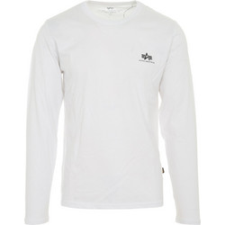 ALPHA INDUSTRIES M BASIC LS SMALL LOGO - 198517-09 WHITE