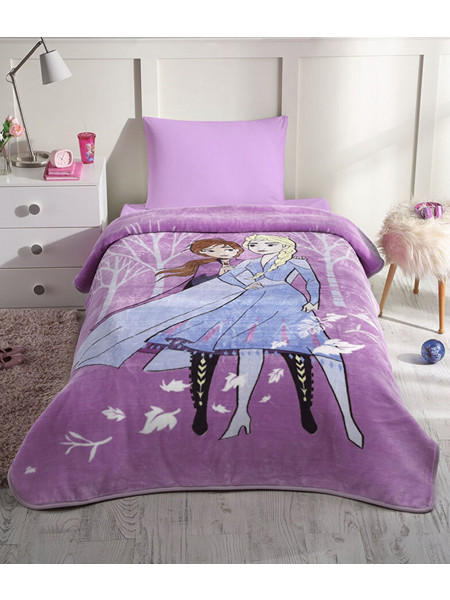 Κουβέρτα Disney Velour 160X220 Frozen Leaves - Modavana Disney