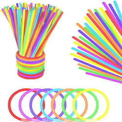 Vicloon Glow Sticks Multi Coloured Bracelets with Connectors (Pack of 100)