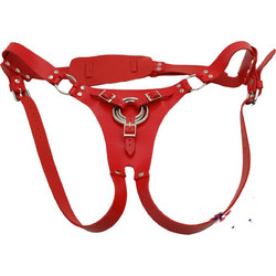 Δερμάτινη Ζώνη για Strap-On με 3 Μεταλλικούς Κρίκους-3 Χρώματα