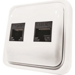 ΠΡΙΖΑ ΜΙΝΙ ΤΗΛΕΦΩΝΟΥ ΔΙΠΛΗ RJ11 & RJ45 ΛΕΥΚΗ IP20