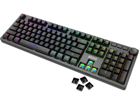 Marvo KG954 Μηχανικό Gaming Πληκτρολόγιο με Jixian Blue Διακόπτες RGB Black