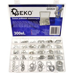 GEKO σετ αλουμινένιες ροδέλες G02824, διάφορα μεγέθη, 300τμχ