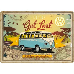 Nostalgic Μεταλλική κάρτα σε φάκελο Volkswagen VW Bulli - Lets Get Lost