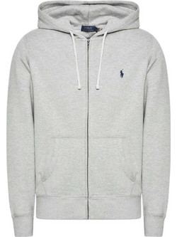 Polo Ralph Lauren Ανδρική Ζακέτα Φούτερ με Κουκούλα και Φερμουάρ Γκρι 710813297-002