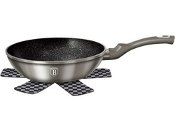 Berlinger Haus Carbon Metallic Line BH-1245 Wok Αλουμινίου Αντικολλητικό Μαρμάρινη Επίστρωση 28cm