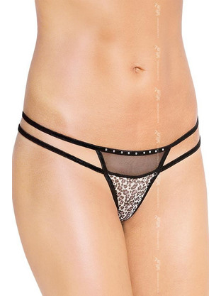 Εσώρουχο με διπλά κορδόνια - Double Leopard Thong SFL2459-Leo