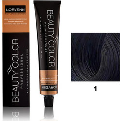 Lorvenn Beauty Color 1 Μαύρο Μπλε Μόνιμη Βαφή Μαλλιών 70ml