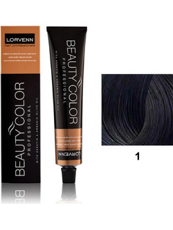 Lorvenn Beauty Color 1 Μαύρο Μπλε Μόνιμη Βαφή Μαλλιών 70ml