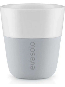 Φλυτζάνια Espresso Πορσελάνινα (Σετ 2Τμχ) 501044 80ml Light Grey Eva Solo Πορσελάνη,Σιλικόνη