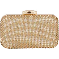 Τσαντάκι Clutch 18Χ10Χ4CM Με Glitter Και Πλέγμα - Χρυσό