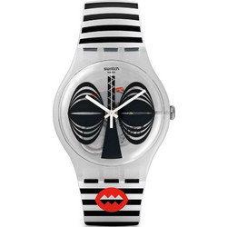 Swatch Mascara Ανδρικό Ρολόι με Μαύρο Γκρι Καουτσούκ Λουράκι SUOW122