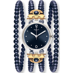 Swatch Night Prohibition Γυναικείο Ρολόι με Μπλε Λουράκι LK352
