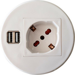 Techly IUPS-PCP-81U2U - Desktop Πρίζα με 2xUsb 2.1A