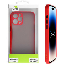 LIME ΘΗΚΗ IPHONE 14 PRO 6.1" HARDSHELL FUSION FULL CAMERA PROTECTION RED WITH BLACK KEYS