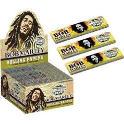 Χαρτάκια στριφτού Bob Marley King Size Unbleached Organic Hemp ακατέργαστο (Κουτί των 50 τεμ)