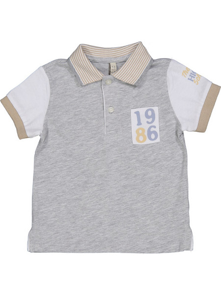 Μπλουζάκι polo για αγόρι γκρι, Regular Fit, 95% βαμβάκι, 5% βισκόζη