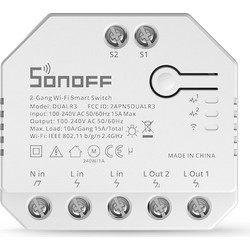 Sonoff Dual R3 WiFi Έξυπνος Ενδιάμεσος Διακόπτης