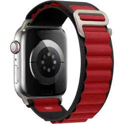 Sonique Alpine Loop Λουράκι Υφασμάτινο Black / Red (Apple Watch 42 / 44 / 45 / 49mm)