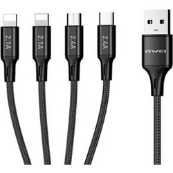 433225 ΚΑΛΩΔΙΟ ΦΟΡΤΙΣΗΣ - DATA 4IN1 - FAST CHARGE - CL-129 - 1.5M - AWEI - 002295