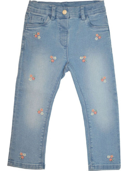 Παιδικό Τζιν Classic Πεντάτσεπο με Floral Κέντημα Κορίτσι -Ανοιχτό Μπλε Τζην- 15-224301-2