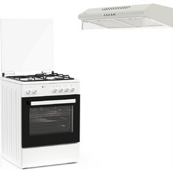 Σετ Κουζίνα Ελεύθερη Μικτή Thermogatz TGS 3511 WH TURBO με Απορροφητήρα TGS 170 WH