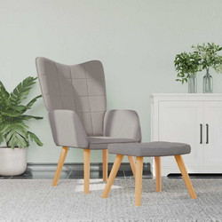 vidaXL Πολυθρόνα Relax με Υποπόδιο Γκρι 327939