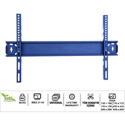 Vontech VT-42 S Βάση Τηλεόρασης Τοίχου 37"-55" έως 80kg