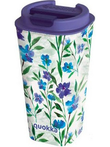 QUOKKA ΠΛΑΣΤΙΚΗ ΚΟΥΠΑ ΚΑΦΕ ΜΕ ΔΙΠΛΟ ΤΟΙΧΩΜΑ 450ml FLUX DISTY BLOOM 40221