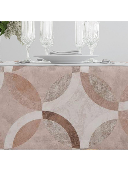 Καρέ Κύκλοι Μπεζ 90 x 90 cm 50% Βαμβάκι - 50% Polyester Μπεζ BOREA