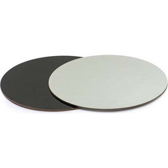 Βάση για κέικ-τούρτα 2 πλευρών στρογγυλή ασημί-μαύρη 24 εκατ