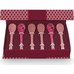 Σετ Κουτάλια Τσαγιού 13cm 6 τεμ. Pip Studio - Oriental Flower Festival Dark Pink (Κουτί Δώρου)