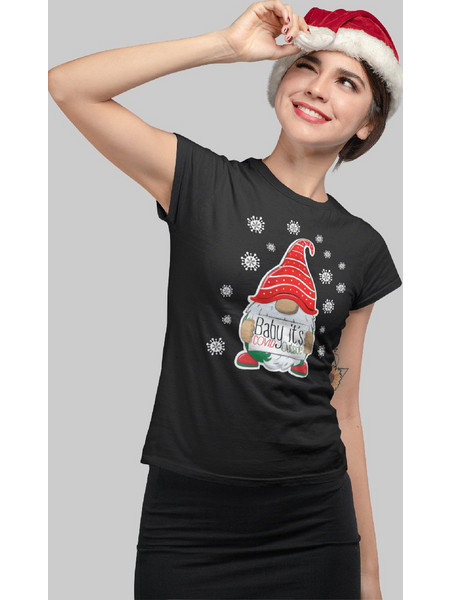 Baby it's COVID Outside w t-shirt - BLACK