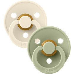 BIBS Colour Πιπίλες Καουτσούκ 18m+ Ivory Sage 2τμχ