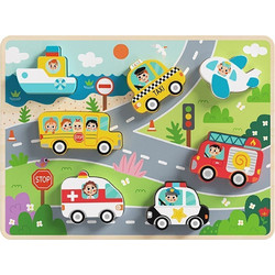 Παιδικό Puzzle Tooky Toy Σφηνώματα Μέσα Μεταφοράς 7 Κομμάτια TH634
