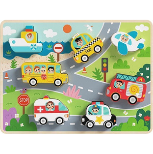 Παιδικό Puzzle Tooky Toy Σφηνώματα Μέσα Μεταφοράς 7 Κομμάτια TH634