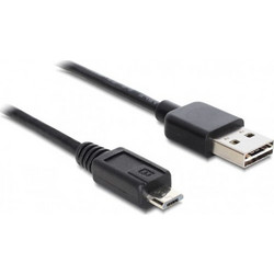 Powertech Regular USB 2.0 to micro USB Cable Μαύρο 1m (CAB-U088)