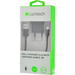 Lamtech Φορτιστής με Καλώδιο Lightning με Θύρα USB-A Black LAM020151