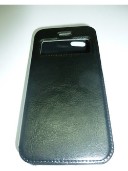 Iphone 5C Δερμάτινη Θήκη Window style Side-Open Μαύρο