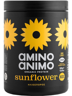 Amino Animo Organic Sunflower Φυτική Πρωτεΐνη Γράμμωσης Χωρίς Λακτόζη & Γλουτένη 500gr