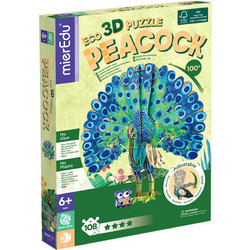 Παιδικό Puzzle mierEdu 3D Παγώνι 108 Κομμάτια