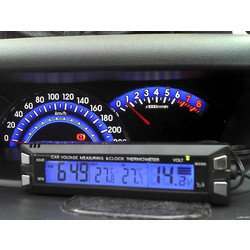 Ψηφιακό ρολόι, θερμόμετρο ΙΝ-OUT και βολτόμετρο αυτοκινήτου 0310