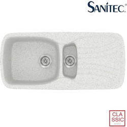Sanitec Classic 309 Επικαθήμενος Νεροχύτης Γρανίτη Αντιστρεφόμενος Ματ Granite Granite White 97x51cm