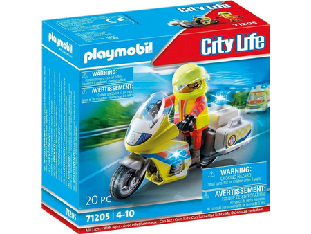 Playmobil City Life Διασώστης με Μοτοσικλέτα για 4-10 Ετών 71205