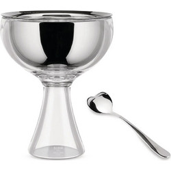 Alessi BIG LOVE Μπωλ Παγωτού Ασημί 250 ml Με Ανοξείδωτο Κουτάλι