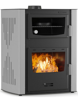 Thermiki ATS Hydro Masina 90-30 Grey Ατσάλινη Ξυλόσομπα Καλοριφέρ με Φούρνο 35kW