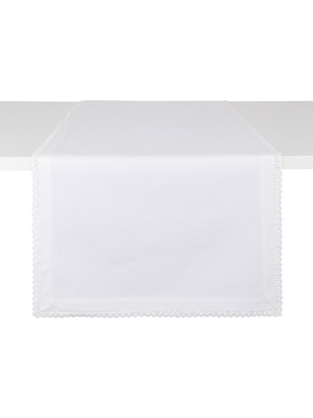 Coincasa ράνερ μονόχρωμο με δαντέλα 40 x 140 cm - 007246763 Λευκό