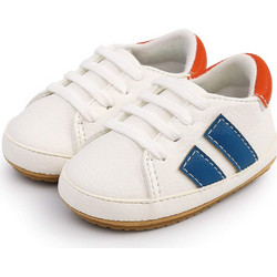 Παπουτσάκια τύπου sneakers λευκά με μπλε γραμμές